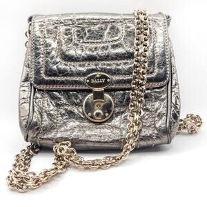 Bally Shoulder Bag Small Gold Minimalist Archival Metallic Evening Glam